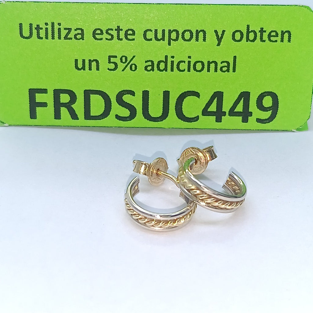 ARRACADAS PAR ORO 14 K 1.9 GRMS (SEMINUEVO)