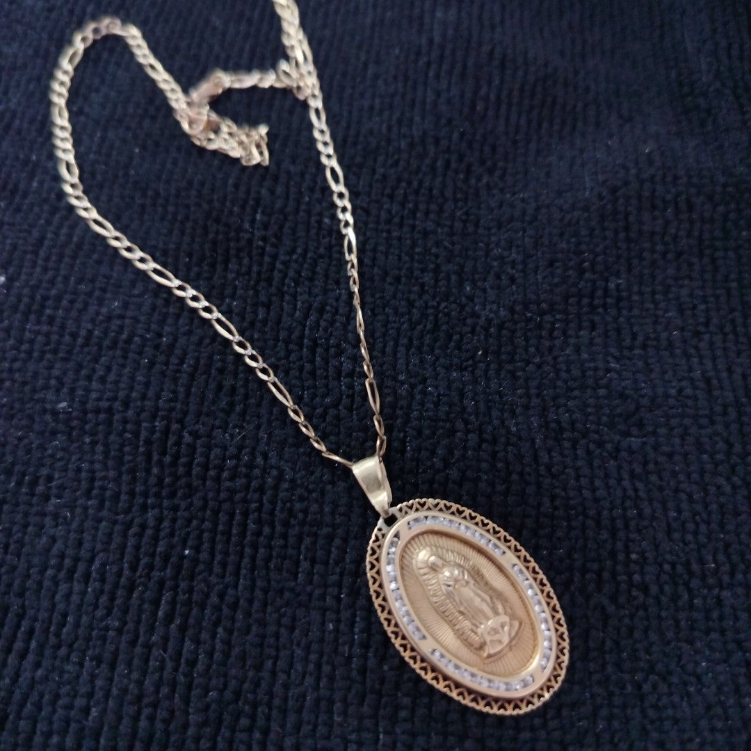 CADENA, MEDALLA RELIGIOSA ORO 10 K 5.3 GRMS (SEMINUEVO)