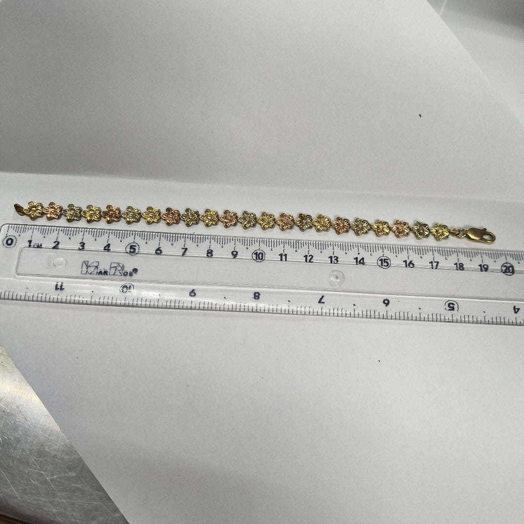 PULSERA ORO COMBINADO 14 K 7,20 GRMS (SEMINUEVO)
