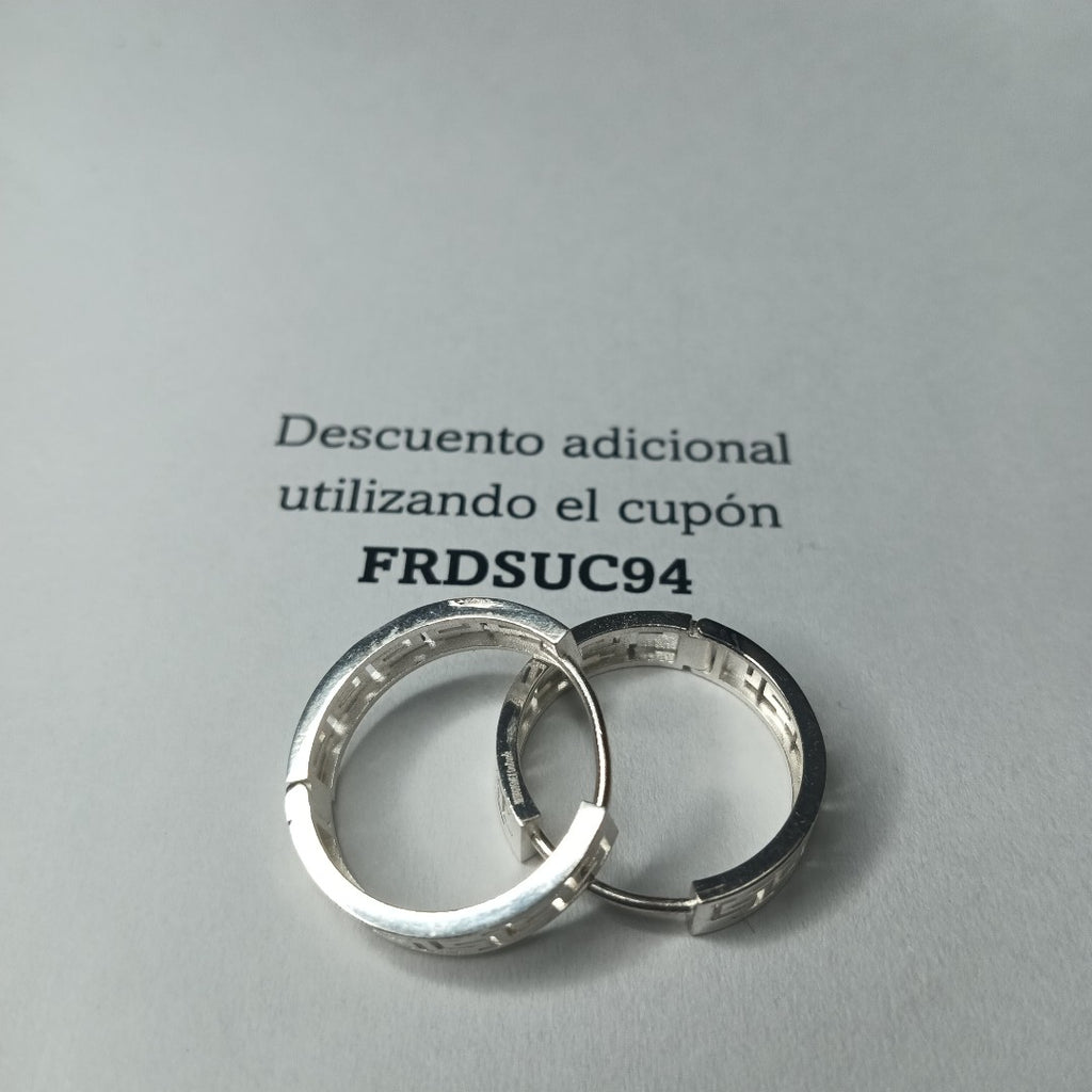 ARETES ARRACADAS GRECAS PLATA .925 4.13 GR (NUEVO)