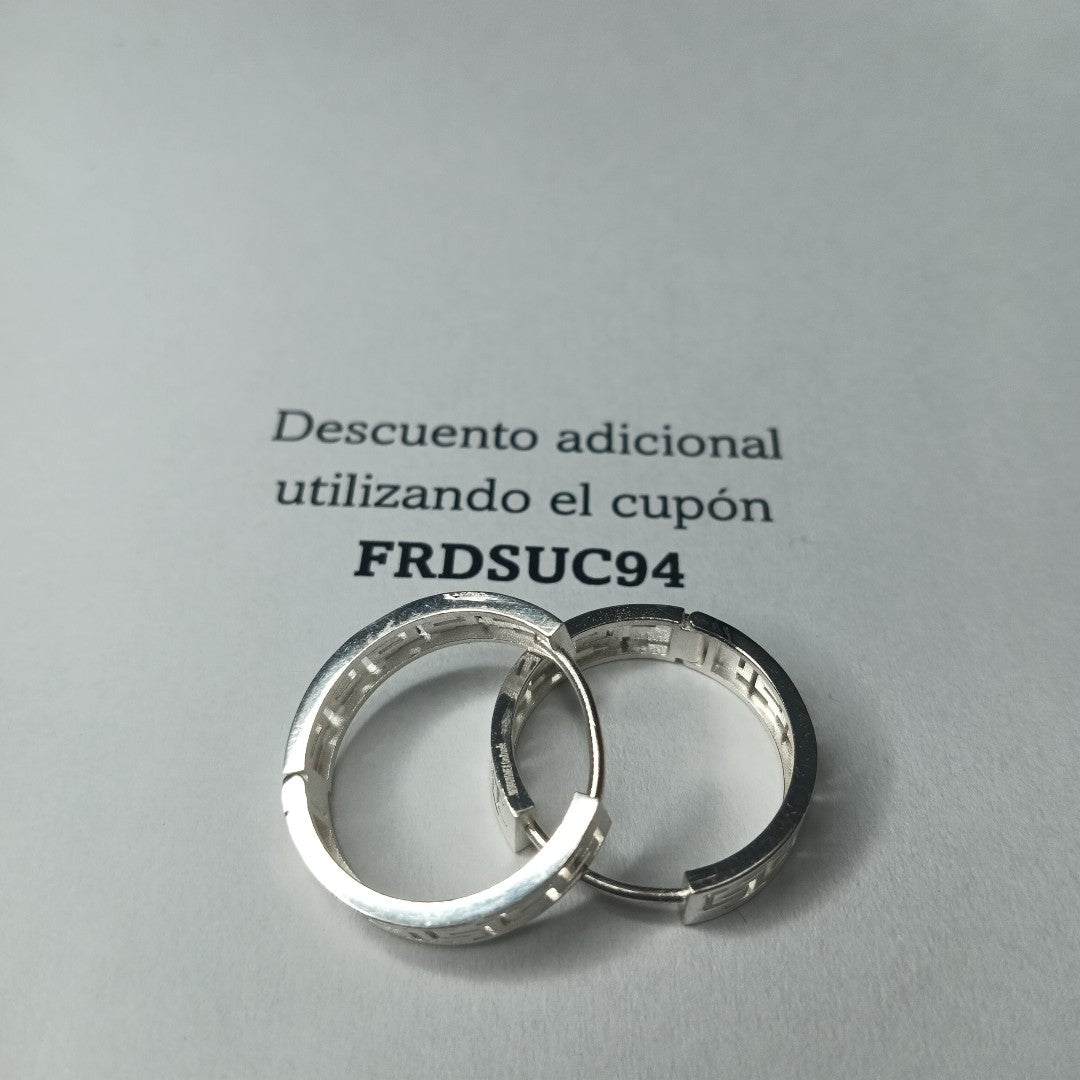 ARETES ARRACADAS GRECAS PLATA .925 4.13 GR (NUEVO)