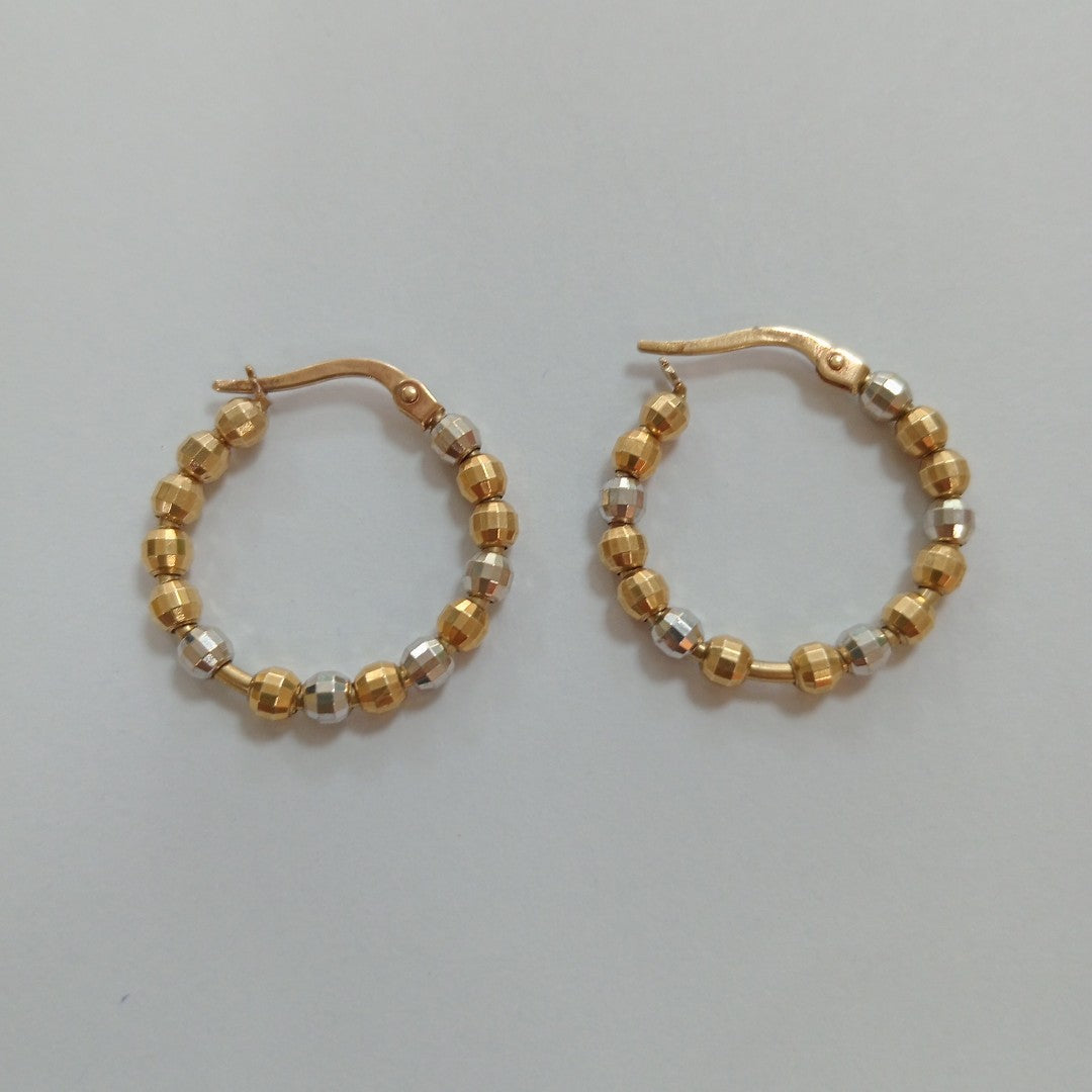 ARRACADAS PAR ORO COMBINADO 14 K 3.3 GRMS (SEMINUEVO)