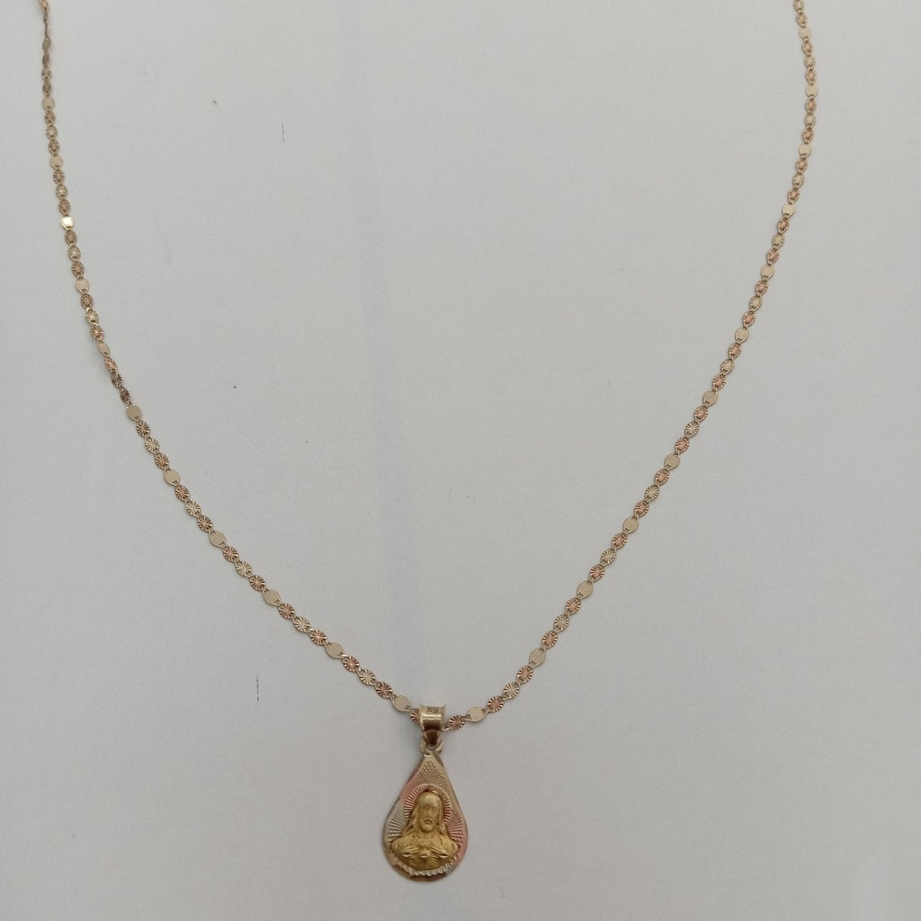 CADENA, MEDALLA RELIGIOSA ORO 10 K 2.6 GRMS (SEMINUEVO)