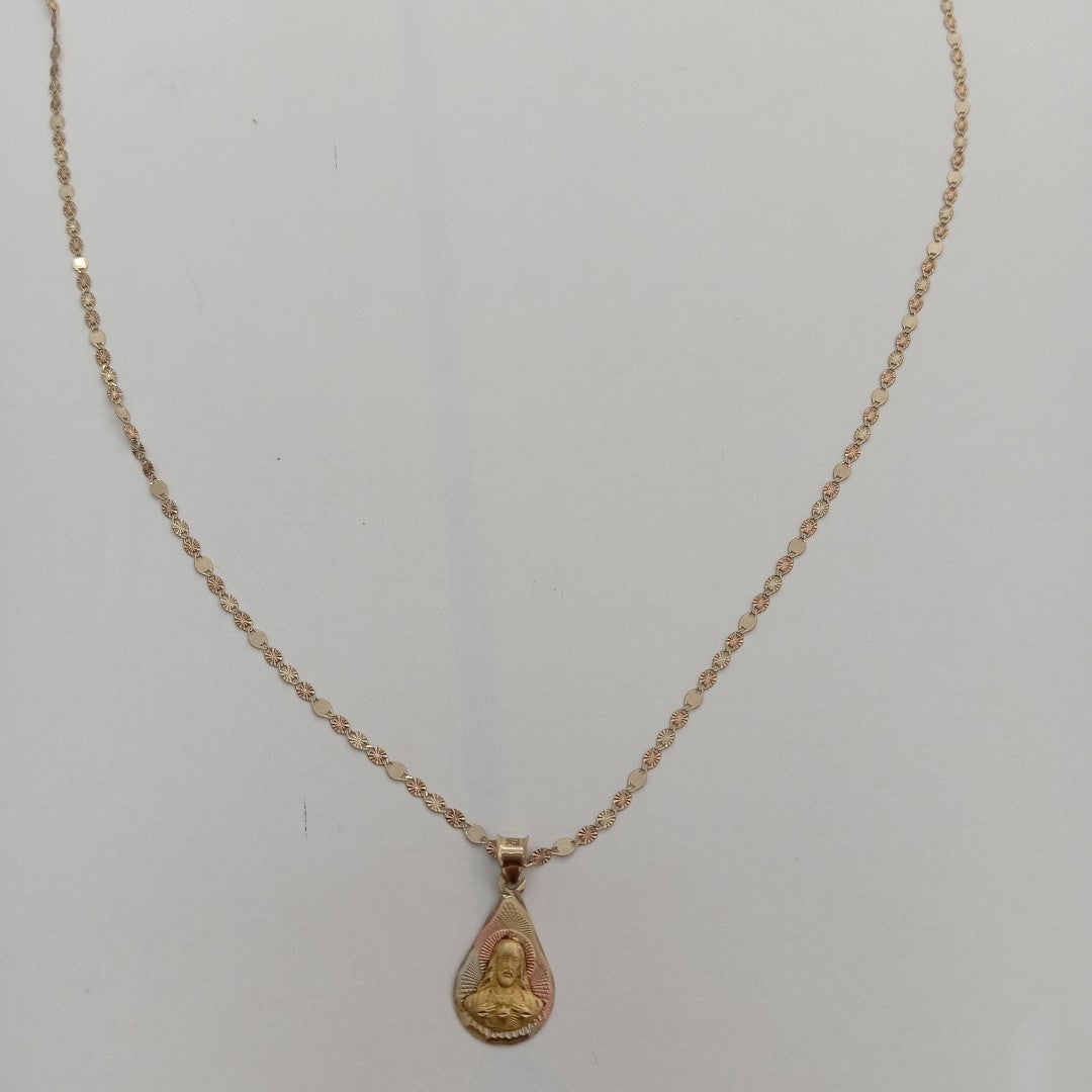 CADENA, MEDALLA RELIGIOSA ORO 10 K 2.6 GRMS (SEMINUEVO)