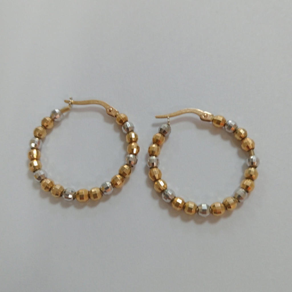 ARRACADAS PAR ORO COMBINADO 14 K 4.5 GRMS (SEMINUEVO)