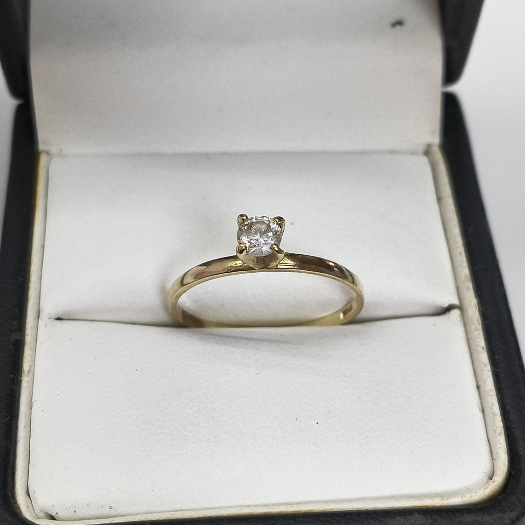 ANILLITO, SOLITARIO ORO 14 K 1.3 GRMS (SEMINUEVO)