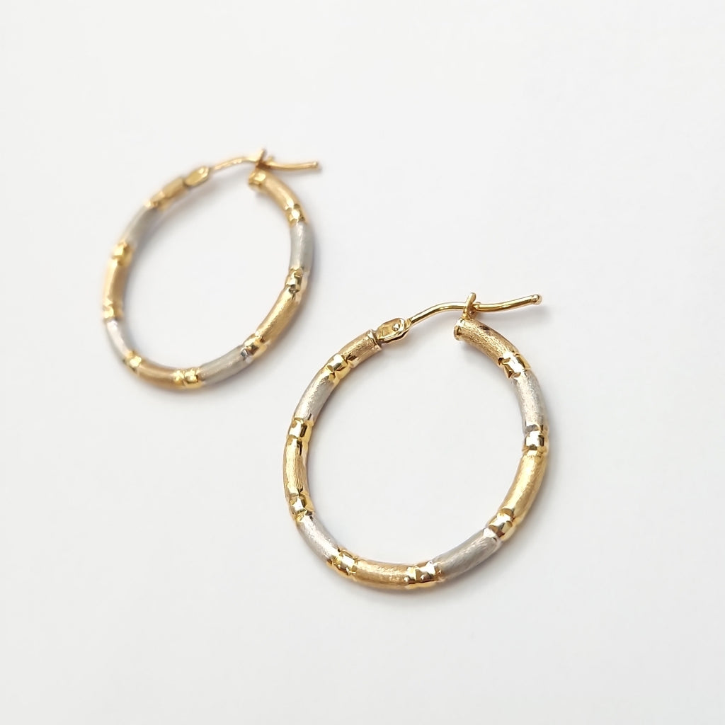 ARRACADAS PAR ORO COMBINADO 14 K 1.2 GRMS (SEMINUEVO)