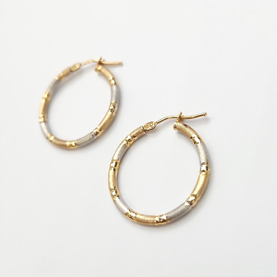 ARRACADAS PAR ORO COMBINADO 14 K 1.2 GRMS (SEMINUEVO)