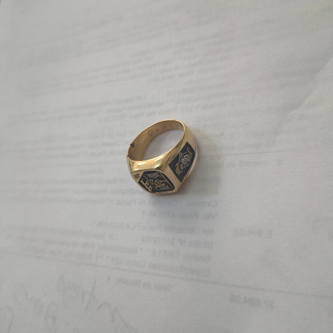 ANILLO DE GRADUACIÓN ORO 14 K 8.9 GRMS (SEMINUEVO)