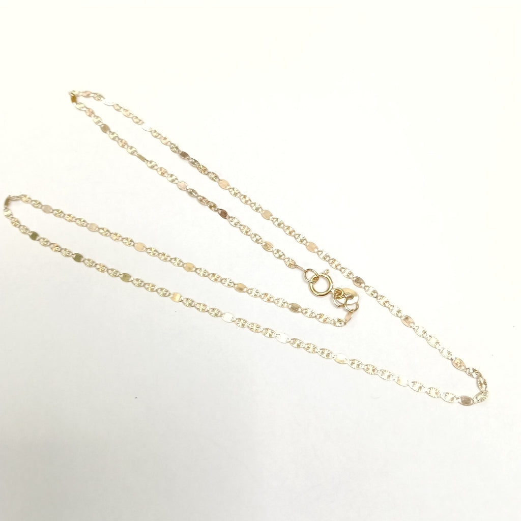 CADENAS TEJIDO GUCHI ORO 10K 40 A 45 CM 1.4 GR (NUEVO)