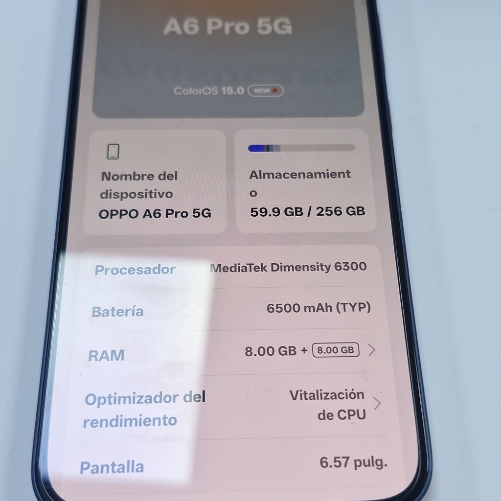 CELULAR OPPO A6 PRO CPH2781 (2025) 256 GB 8 GB RAM (SEMINUEVO)