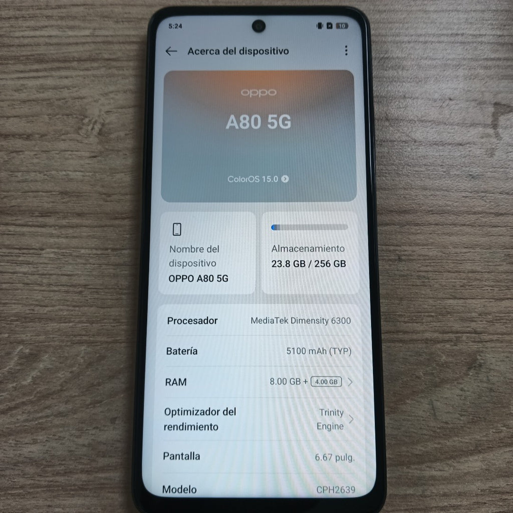 CELULAR OPPO A80 5G CPH2639 (2024) 256 GB 8 GB RAM (SEMINUEVO)