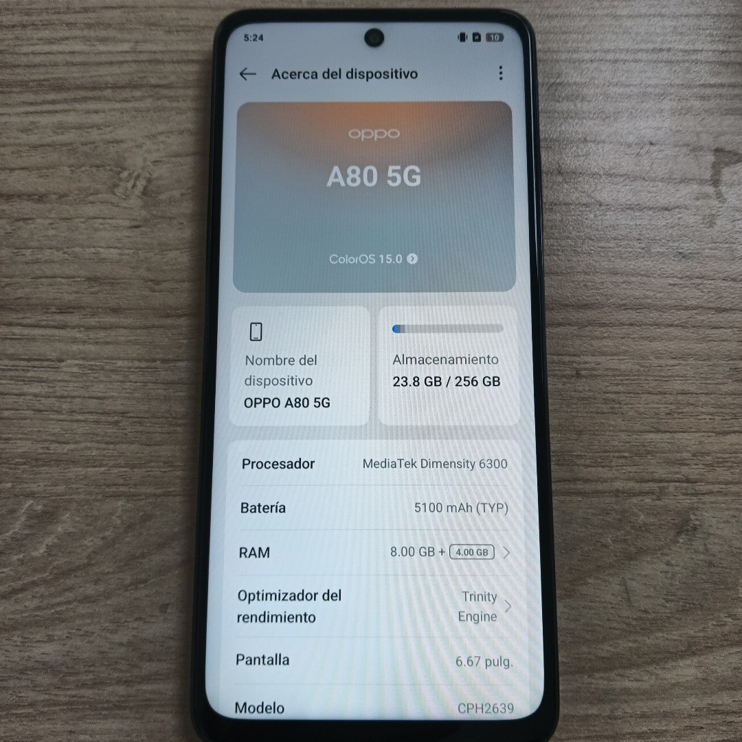 CELULAR OPPO A80 5G CPH2639 (2024) 256 GB 8 GB RAM (SEMINUEVO)