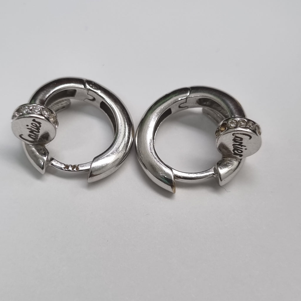 ARRACADAS PAR ORO, ORO BLANCO 14 K 7.7 GRMS (SEMINUEVO)