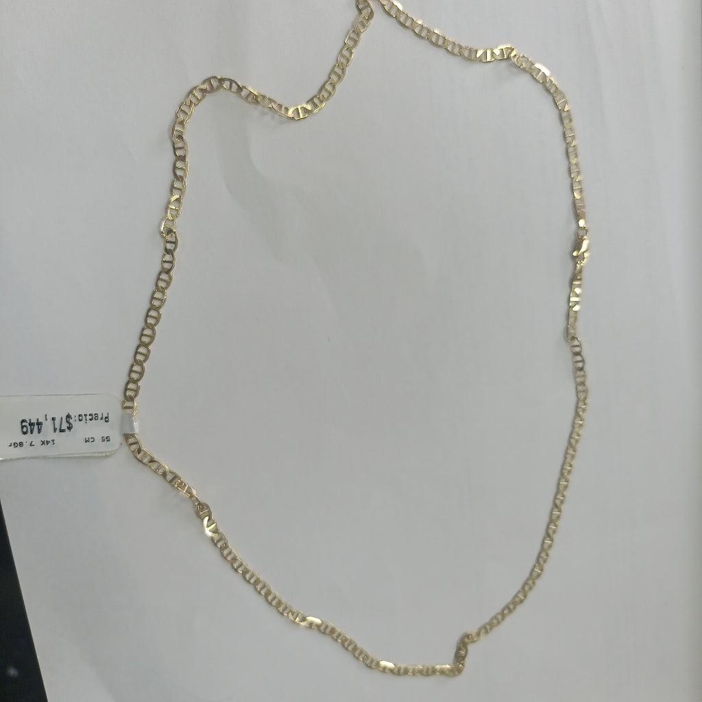 CADENAS TEJIDO MARINERA ORO 14K 55 CM 7.8 GR (NUEVO)