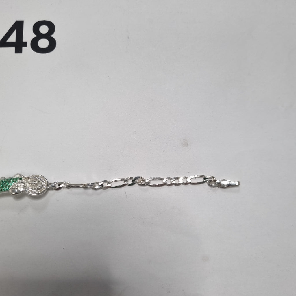 PULSERA TEJIDO SAN JUDAS PLATA .925 21 CM 5.5 GR (NUEVO)