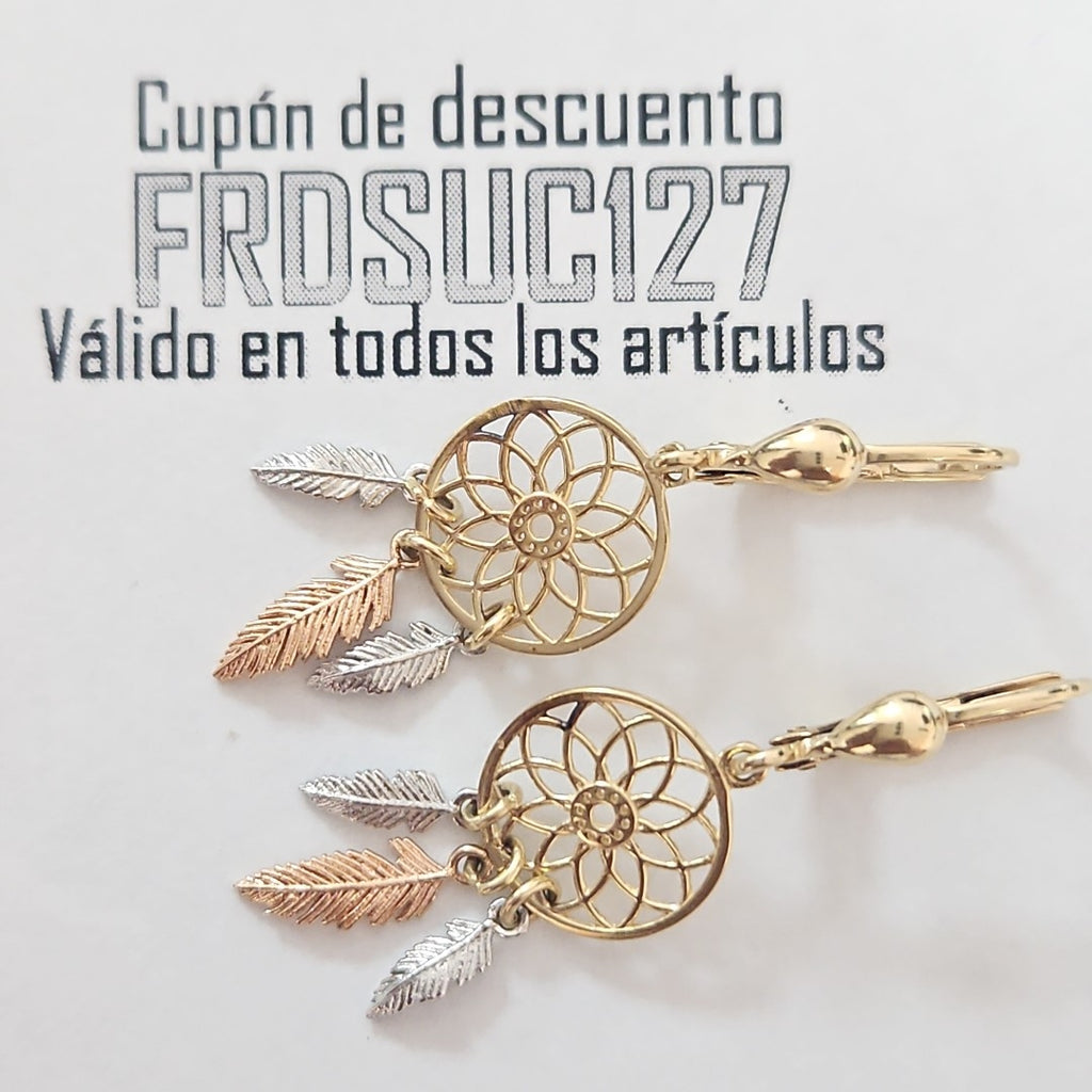 ARETES PAR ORO COMBINADO 14 K 2,70 GRMS (SEMINUEVO)