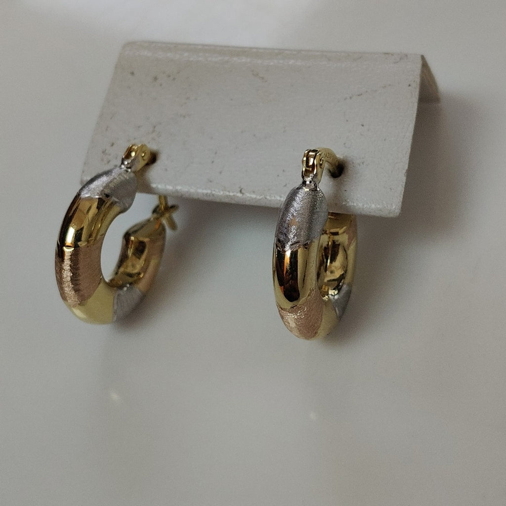 ARRACADAS PAR ORO, ORO COMBINADO 14 K 2.1 GRMS (SEMINUEVO)