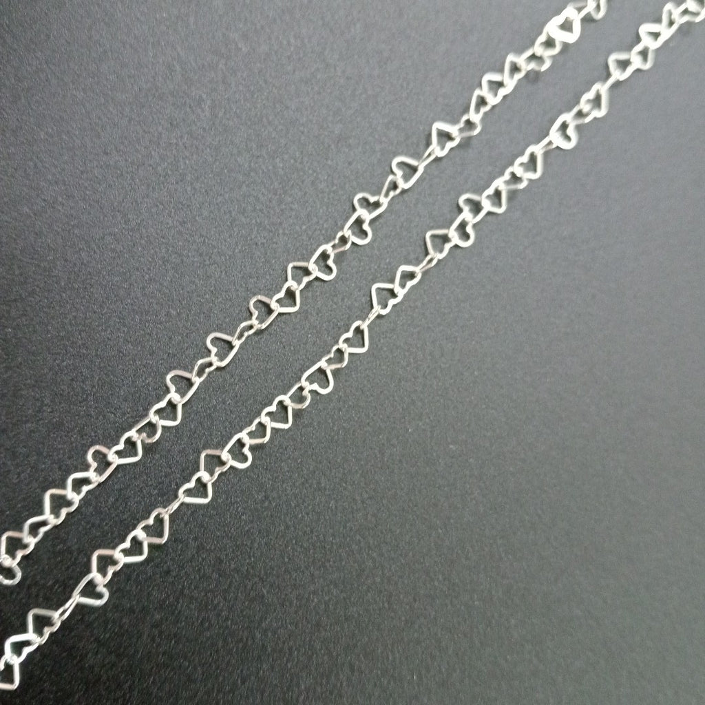 CADENA CORAZONES PLATA .925 55 CM 2.82 GR (NUEVO)
