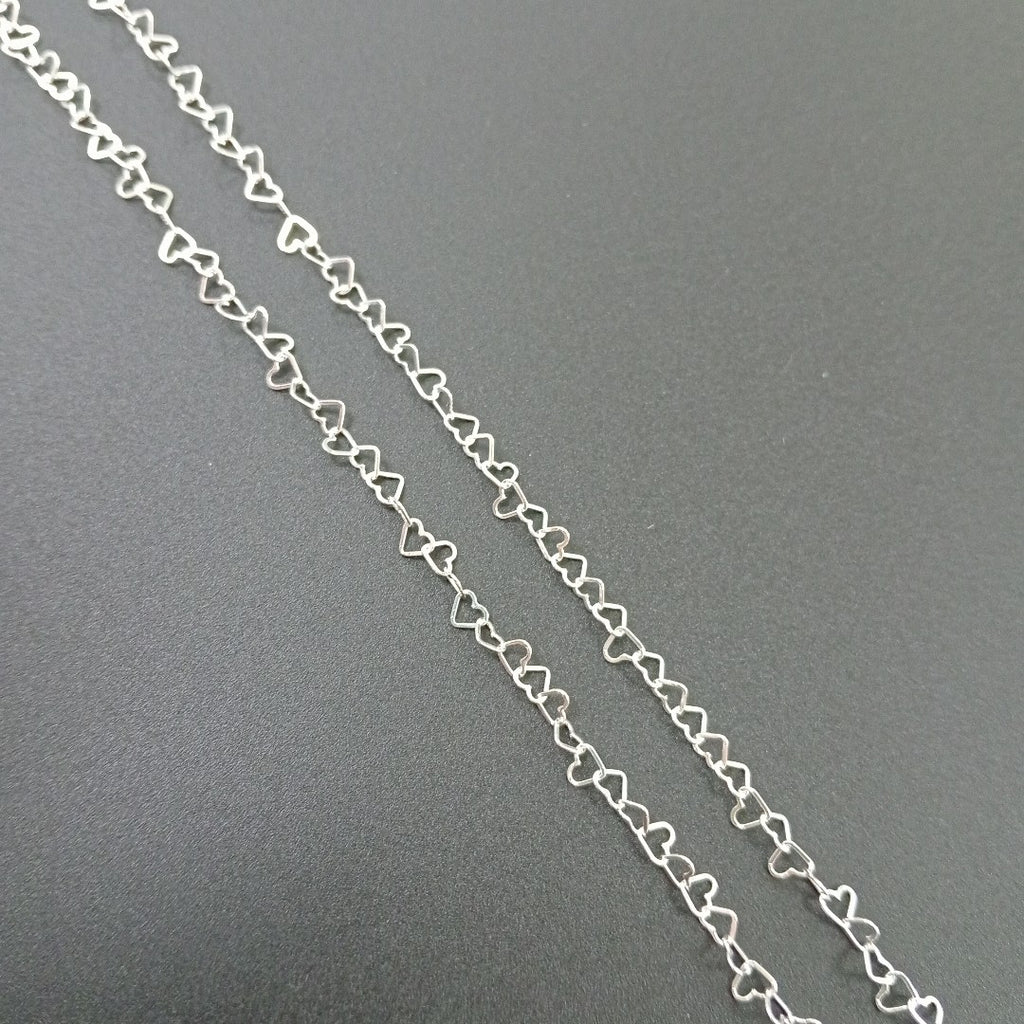 CADENA CORAZONES PLATA .925 55 CM 2.82 GR (NUEVO)
