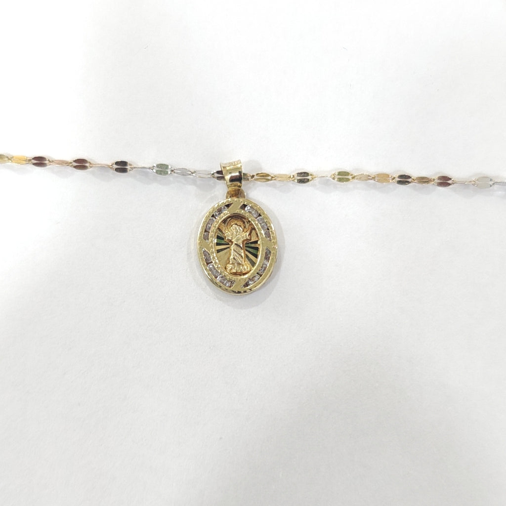 CADENA, MEDALLA RELIGIOSA ORO 10 K 1.3 GRMS (SEMINUEVO)