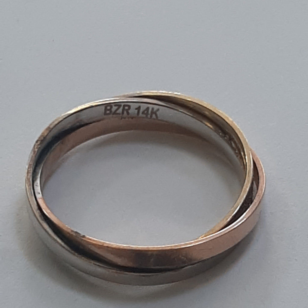 ANILLO ORO COMBINADO 14 K 5,90 GRMS (SEMINUEVO)