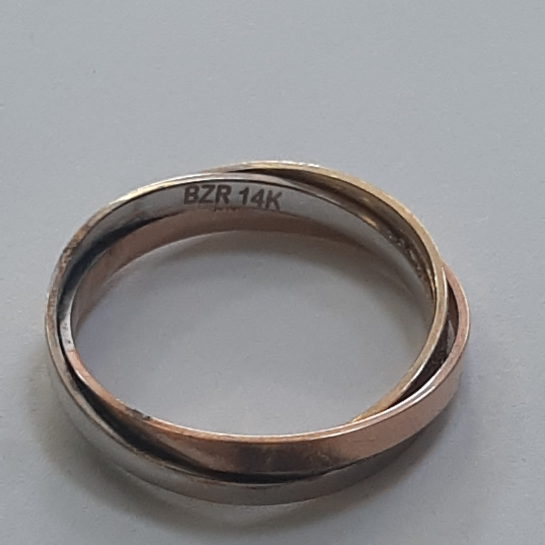 ANILLO ORO COMBINADO 14 K 5,90 GRMS (SEMINUEVO)