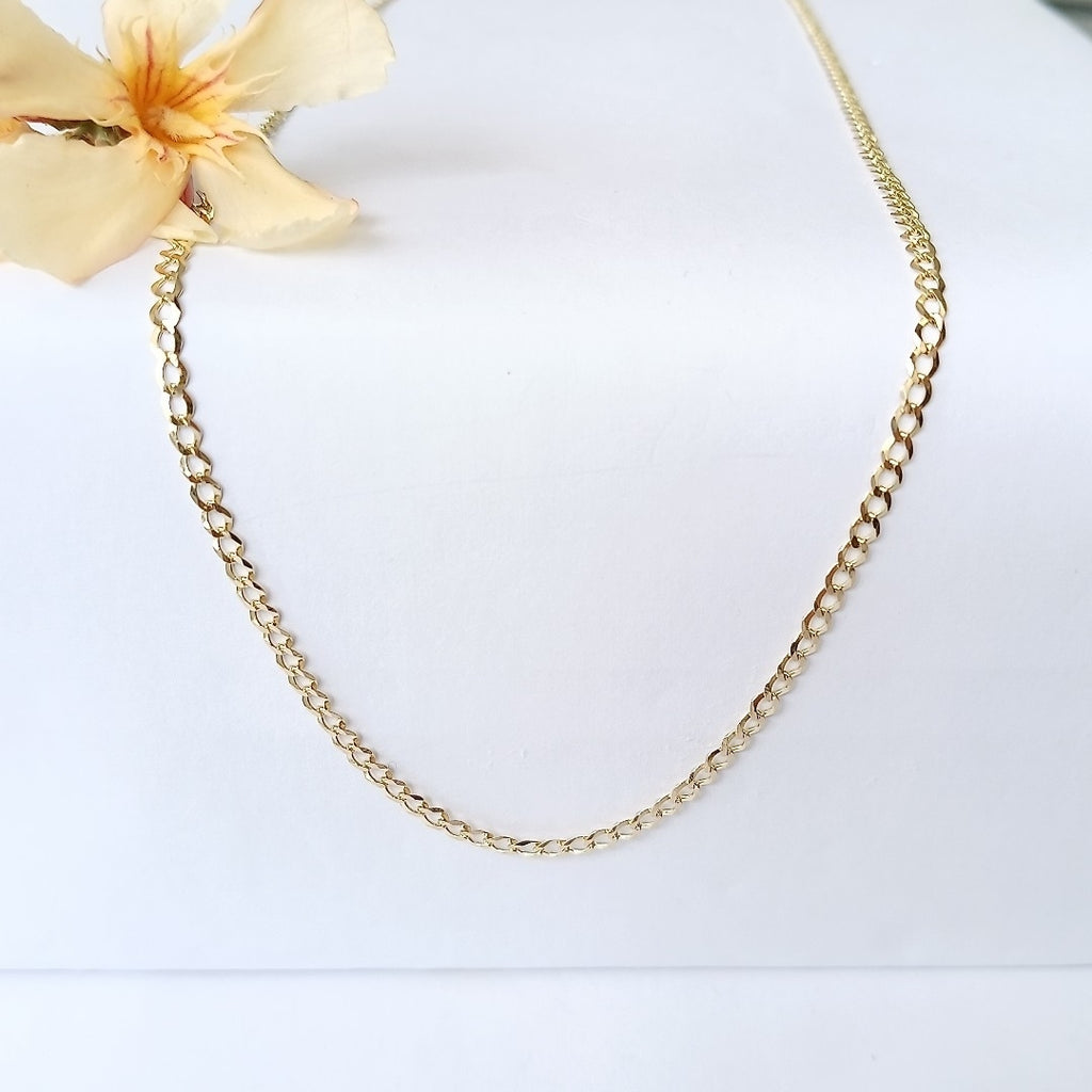 CADENAS TEJIDO BARBADA ORO 14K 60 CM 5.4 GR (NUEVO)