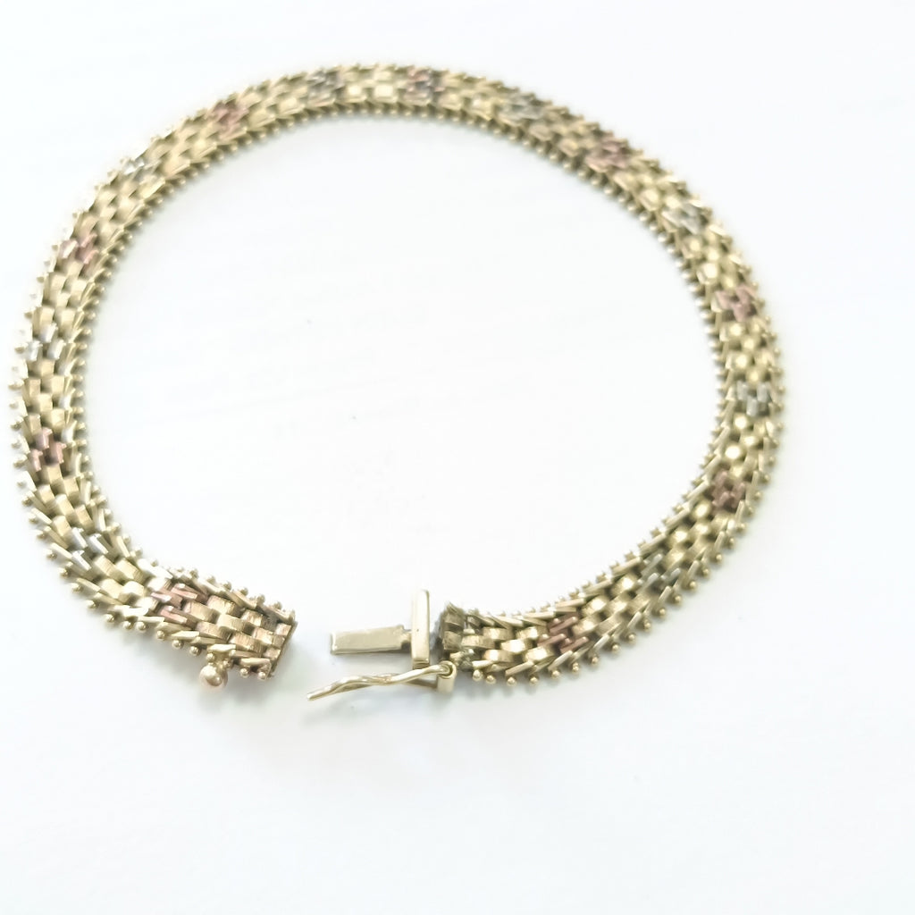 PULSERA ORO COMBINADO 10 K 10,40 GRMS (SEMINUEVO)