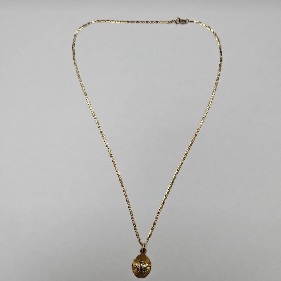 CADENA, MEDALLA RELIGIOSA ORO 10 K 2 GRMS (SEMINUEVO)