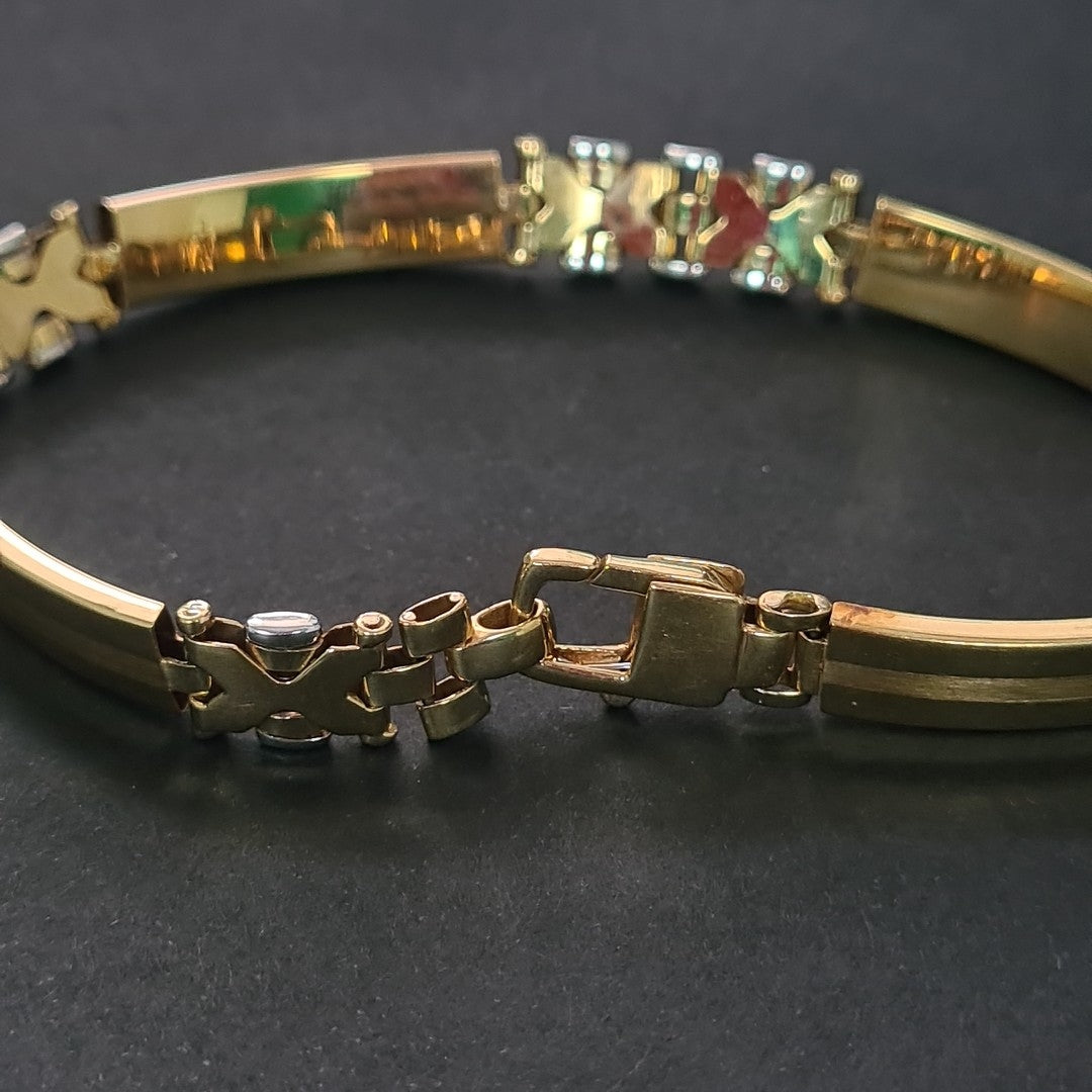 PULSERA ORO COMBINADO 10 K 11.9 GRMS (SEMINUEVO)