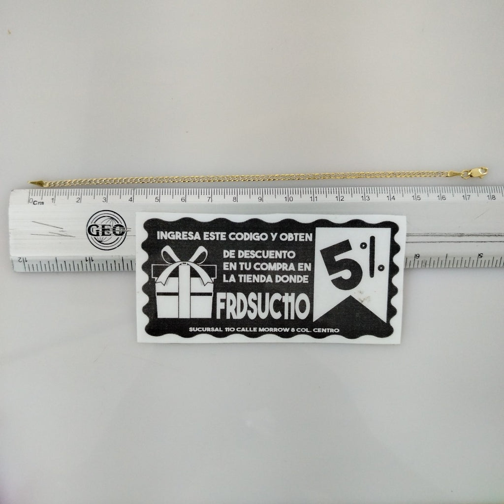 PULSERAS BARBADA DIAMANTADA ORO 14K 18 CM 2.1 GR (NUEVO)