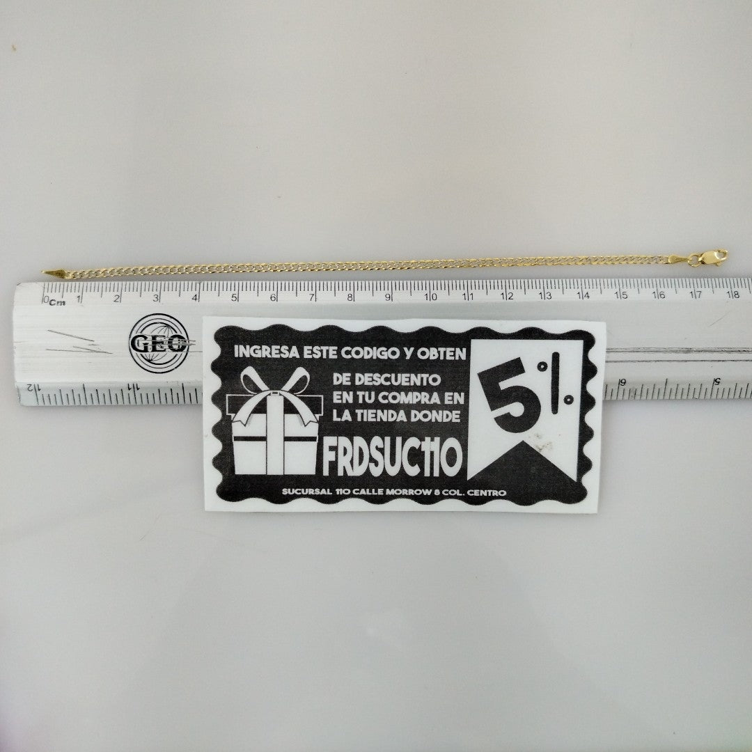 PULSERAS BARBADA DIAMANTADA ORO 14K 18 CM 2.1 GR (NUEVO)