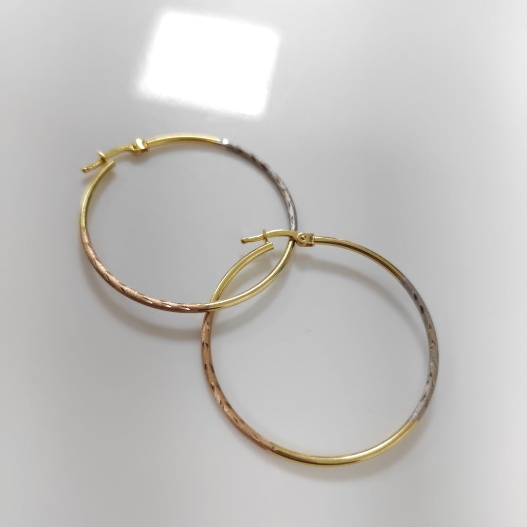 ARRACADAS PAR ORO, ORO COMBINADO 14 K 2.3 GRMS (SEMINUEVO)