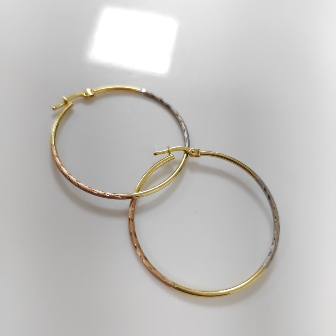 ARRACADAS PAR ORO, ORO COMBINADO 14 K 2.3 GRMS (SEMINUEVO)