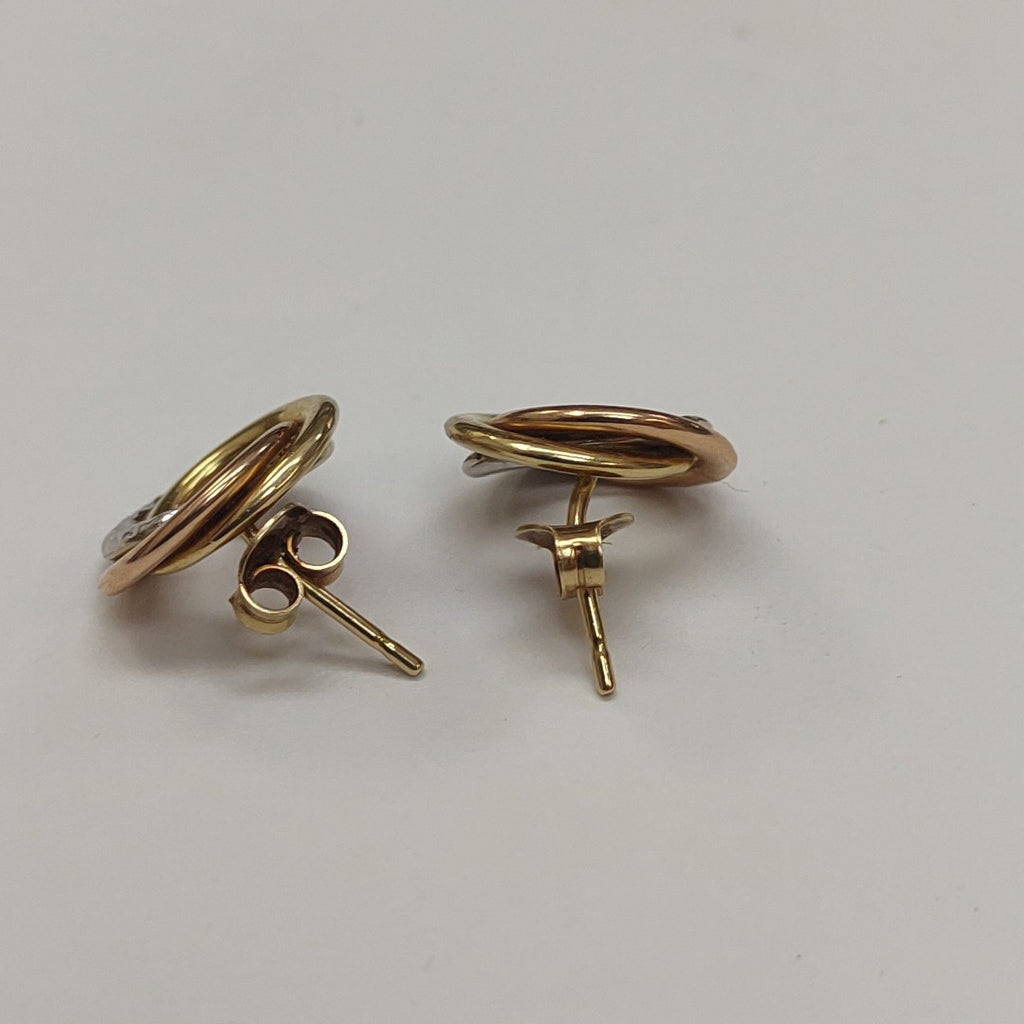 ARETES PAR ORO COMBINADO 14 K 2 GRMS (SEMINUEVO)