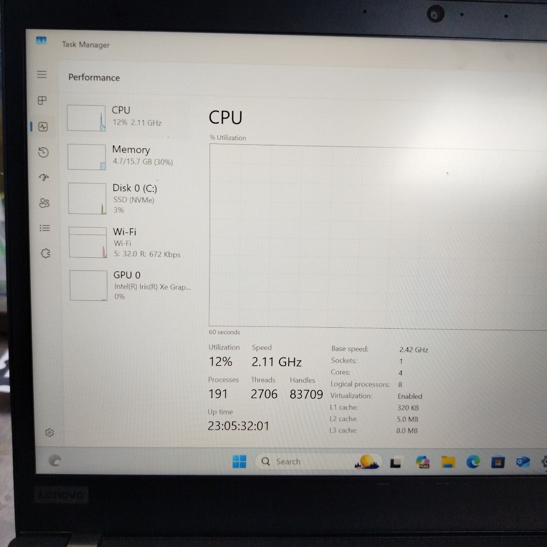LAPTOP LENOVO THINKPAD T14 GEN 2 (2023) 512 GB SSD 16 GB RAM (SEMINUEVO)