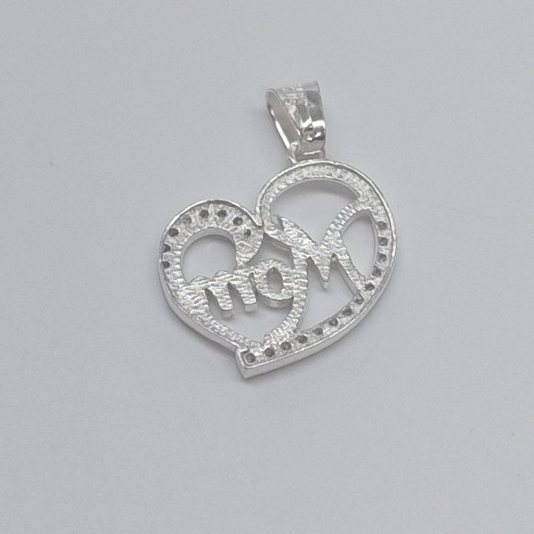 DIJE CORAZON C/CIRCONIAS PLATA .925 3.1 GR (NUEVO)