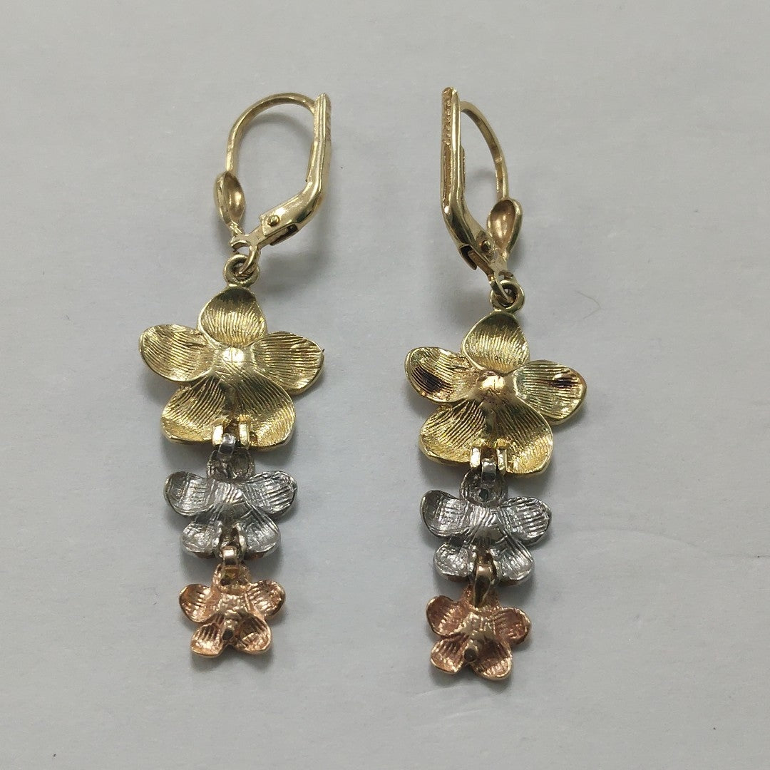 ARETES PAR ORO, ORO COMBINADO 14 K 4 GRMS (SEMINUEVO)