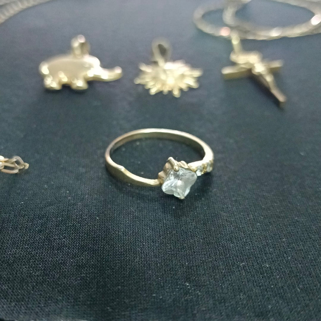 ANILLITO,CADENA,CRUCIFIJO,DIJE ORO 10 K 1,50 GRMS (SEMINUEVO)