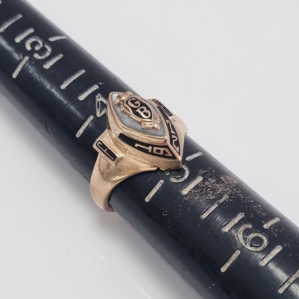 ANILLO DE GRADUACIÓN ORO 10 K 3.9 GRMS (SEMINUEVO)