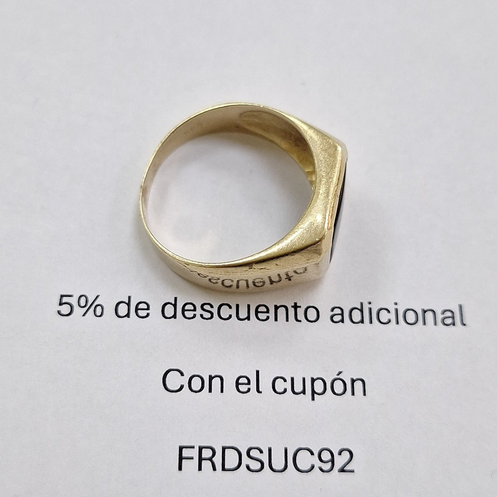 K1 6,40 GRMS 14 K ESPECIFICACIONES COMPLEMENTARIAS ANILLO C/PIEDRA DE COLOR NEGR (SEMINUEVO)