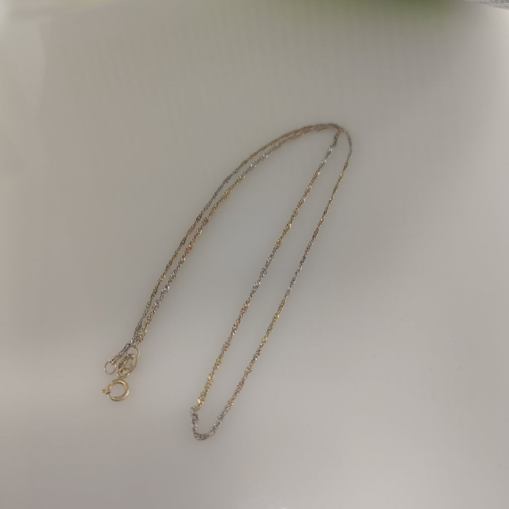 CADENA ORO COMBINADO 14 K 0.9 GRMS (SEMINUEVO)