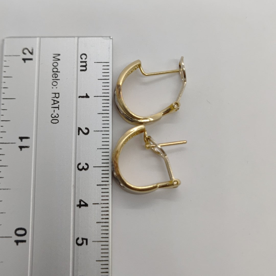 ARETES PAR ORO COMBINADO 10 K 6,10 GRMS (SEMINUEVO)