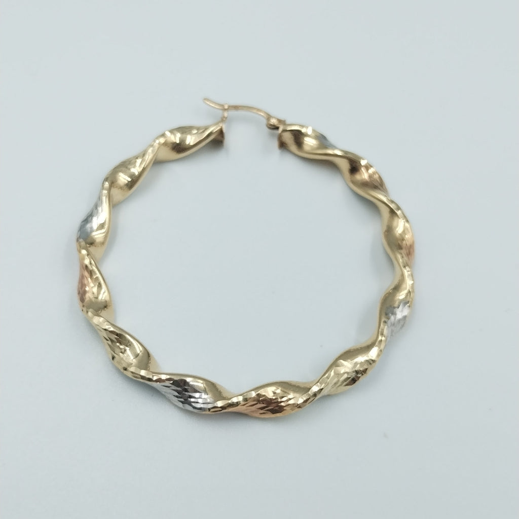 ARRACADAS PAR ORO, ORO COMBINADO 14 K 5.7 GRMS (SEMINUEVO)