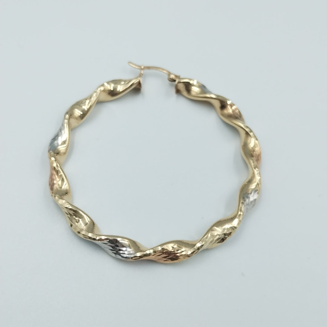 ARRACADAS PAR ORO, ORO COMBINADO 14 K 5.7 GRMS (SEMINUEVO)