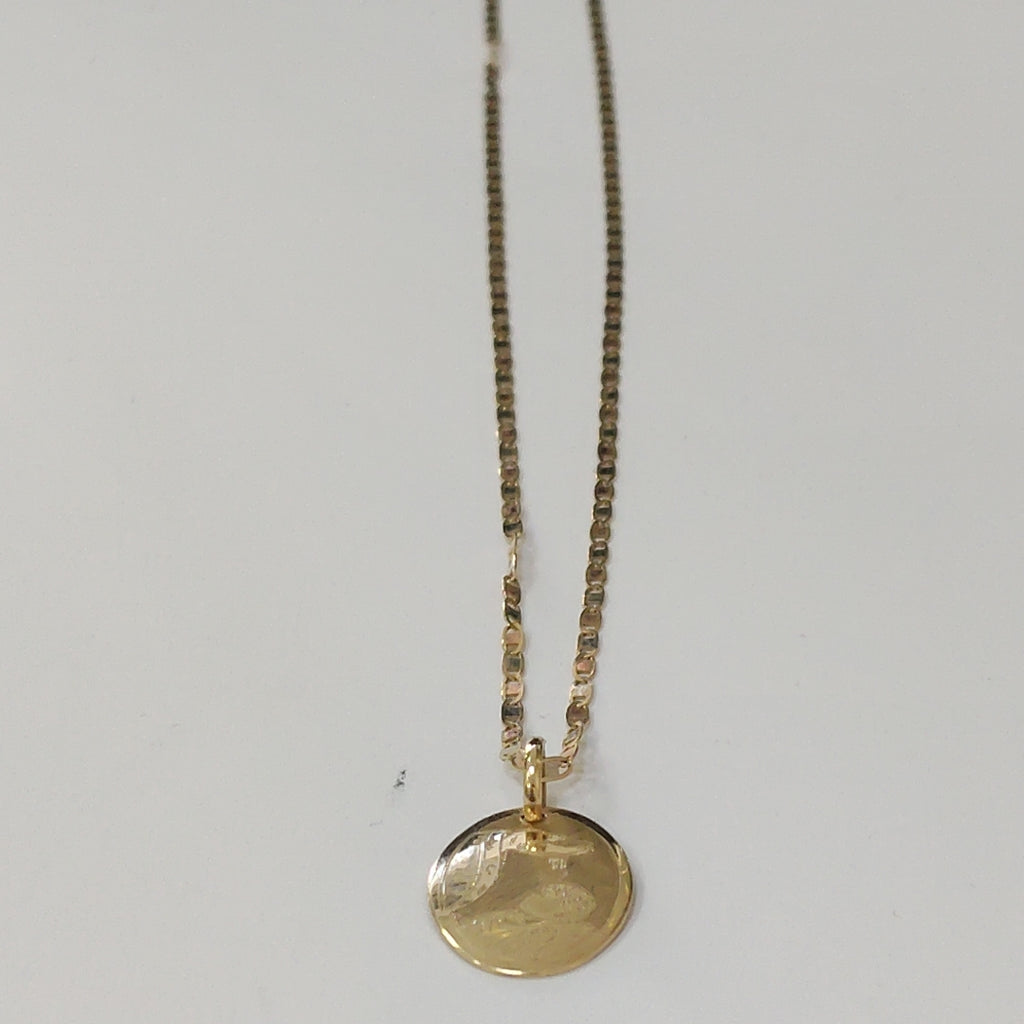 CADENA, MEDALLA RELIGIOSA ORO 10 K 1.7 GRMS (SEMINUEVO)