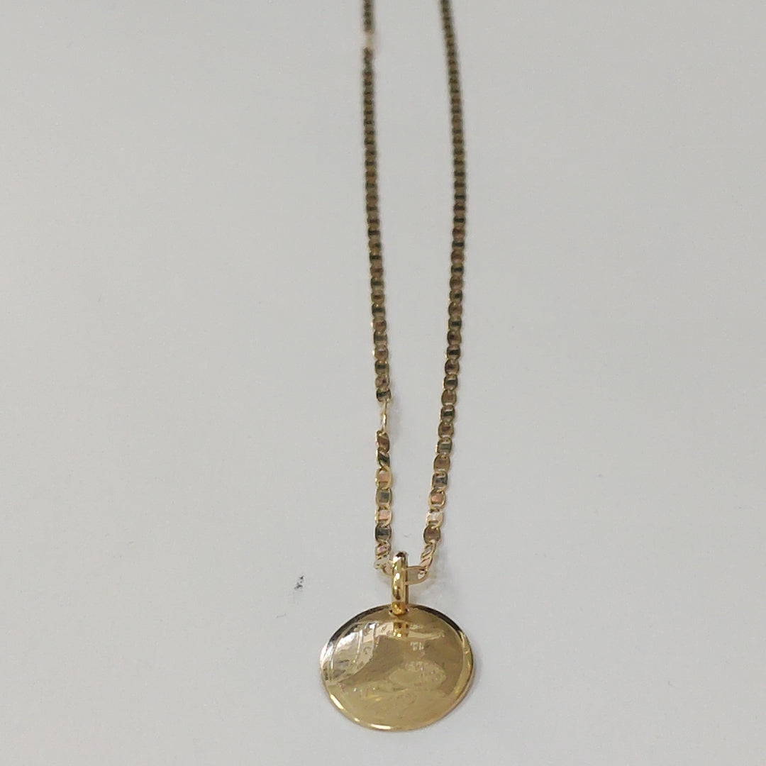 CADENA, MEDALLA RELIGIOSA ORO 10 K 1.7 GRMS (SEMINUEVO)