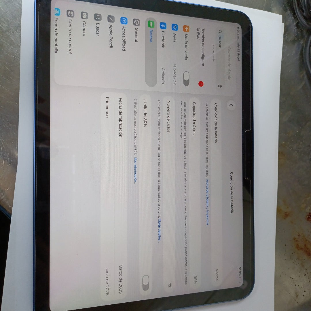 TABLETA APPLE IPAD A16 A3354 (2025) 128 GB 6 GB RAM (SEMINUEVO)