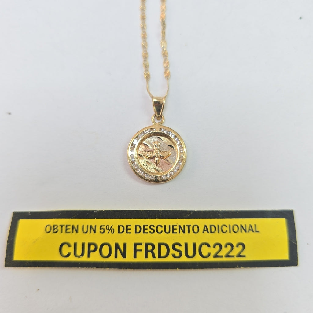 CADENA,MEDALLA RELIGIOSA ORO 10 K 3,20 GRMS (SEMINUEVO)
